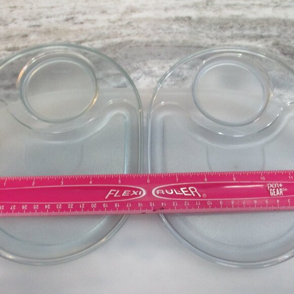 Vintage Tupperware Preludio New Acrylic Oval Divided Server with 2 Snack Trays - Picture 6 of 7
